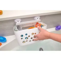 IDesign Bubbles Basket The Perfect Tub Organizer For Joyful Splashes, White -Storage And Cleaning 7527408 ALT7