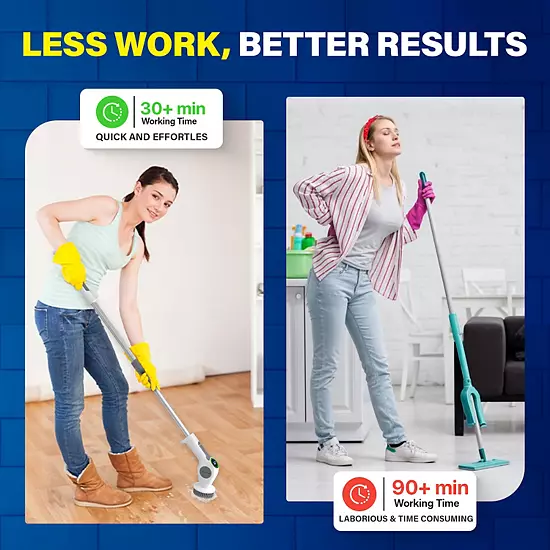 Bell+Howell Scrubtastic Pro Electric Rechargeable Spin Power Scrubber With 3 Rotating Brush Heads 9 Bell+Howell Scrubtastic Pro Electric Rechargeable Spin Power Scrubber With 3 Rotating Brush Heads - Image 7