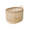 RGI Home Oval Woven Paper Cord Decorative Large Storage Basket With Handles 1 RGI Home Oval Woven Paper Cord Decorative Large Storage Basket With Handles -Storage And Cleaning 7600874