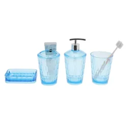 1 Set Transparent Bathroom Accessories Set For Bathroom Vanities -Storage And Cleaning 7641042 Blue