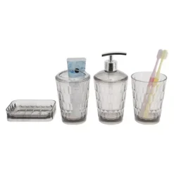 1 Set Transparent Bathroom Accessories Set For Bathroom Vanities -Storage And Cleaning 7641042 Gray