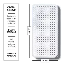 Clara Clark Shower Mat - 35"x16" Bathtub Mat Non Slip With Suction Cups -Storage And Cleaning 7654976 ALT4