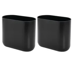 IDesign 2-pc. Oval Plastic Bathroom Trash Can Set 17 IDesign 2-pc. Oval Plastic Bathroom Trash Can Set -Storage And Cleaning 7720541 Black