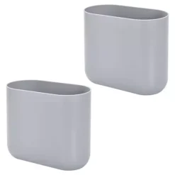 IDesign 2-pc. Oval Plastic Bathroom Trash Can Set 16 IDesign 2-pc. Oval Plastic Bathroom Trash Can Set -Storage And Cleaning 7720541 Gray