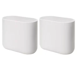 IDesign 2-pc. Oval Plastic Bathroom Trash Can Set 15 IDesign 2-pc. Oval Plastic Bathroom Trash Can Set -Storage And Cleaning 7720541 White 1