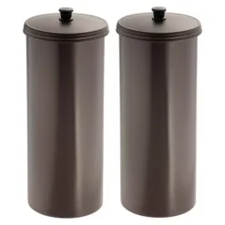 IDesign 2-pc. Toilet Paper Canister With Lid Set -Storage And Cleaning 7720545 Bronze