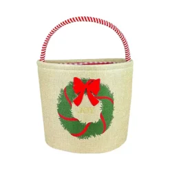 Merry And Bright Wreath Storage Bin With Handle
