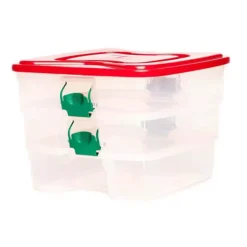 Homz 3-in-1 Organizer Storage Container With Ornament Dividers