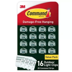 3M Command Outdoor Light Clips With Foam Strips