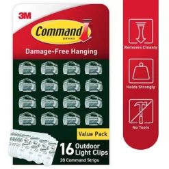 3M Command Outdoor Light Clips With Foam Strips -Storage And Cleaning 7843035 ALT3