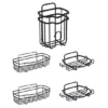 Bath Bliss 5-pc. Adhesive Shower Caddy Organizer Set -Storage And Cleaning 7878949 Matte Black