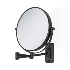 Wall Mounted Bathroom Mirror With 8X/1X Magnifications AndExtending Folding Arm -Storage And Cleaning 7973045 Black